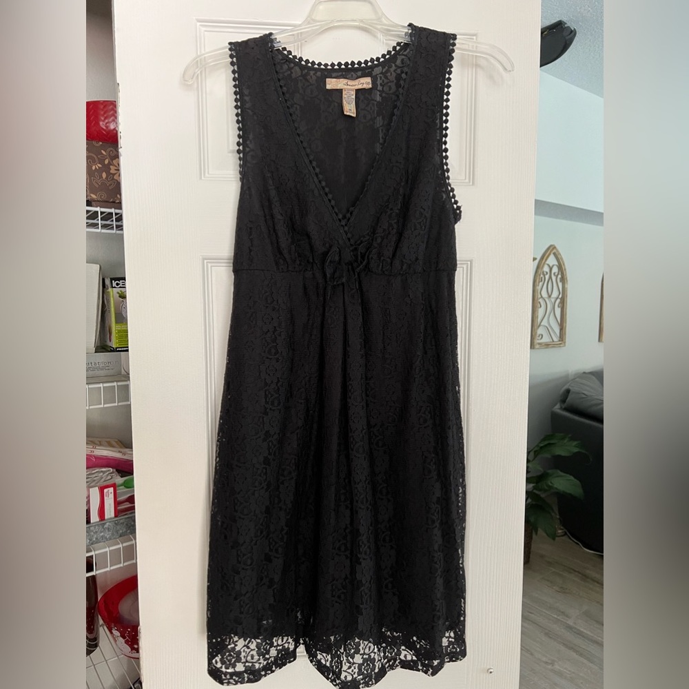American rag black lace baby doll dress